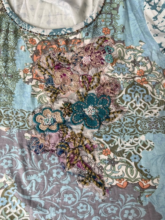 Sundance Boho Floral Scoop Neck Long Sleeve Women’s Top - L - Picture 6 of 9